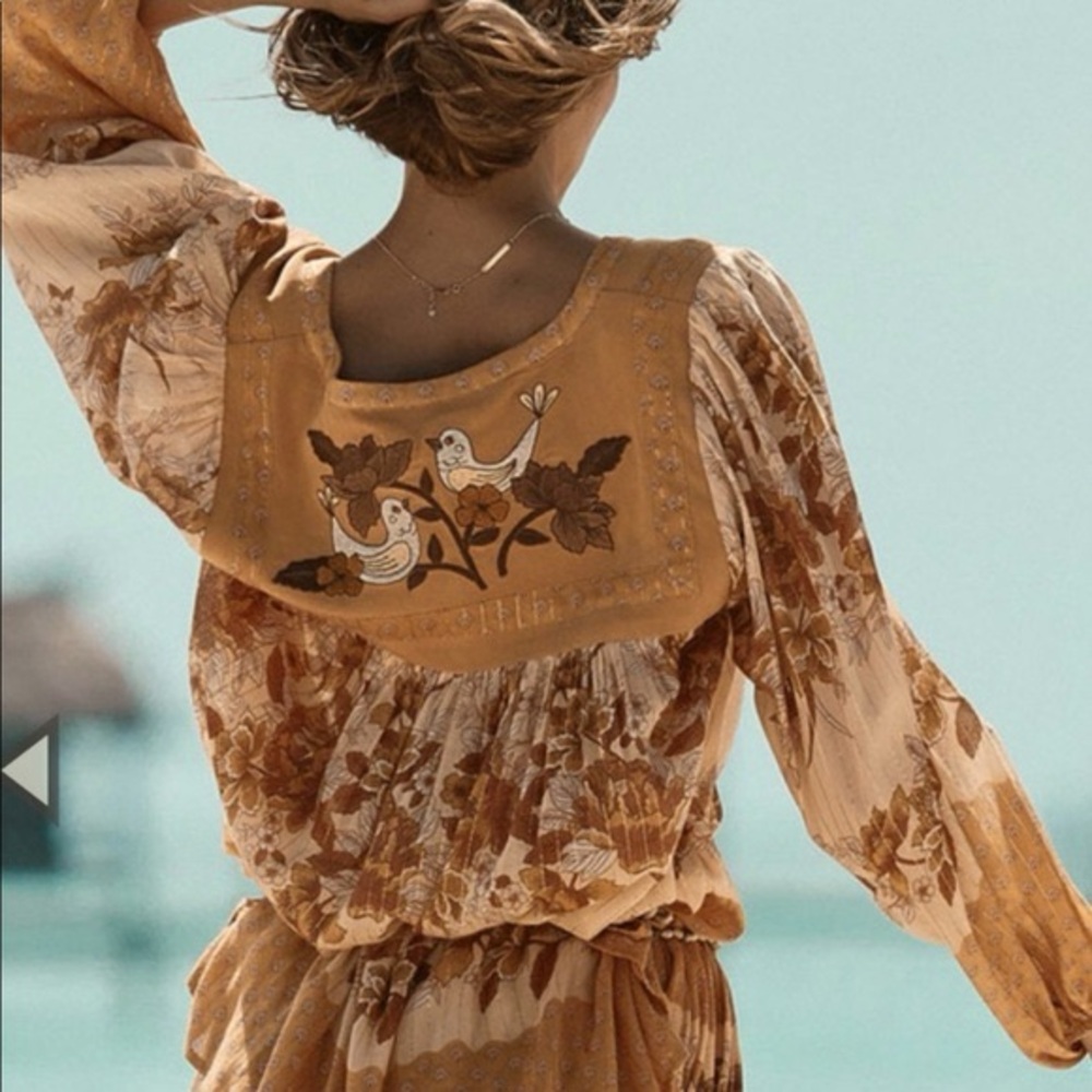 Spell and the Gypsy Coco Lei Bohemian Blouse with Bird Embroidery